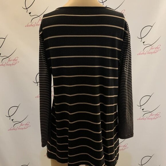 Jones New York. Size Small. Pullover Stripe Cotton Blend Lightweight Top. B98. - Picture 5 of 7